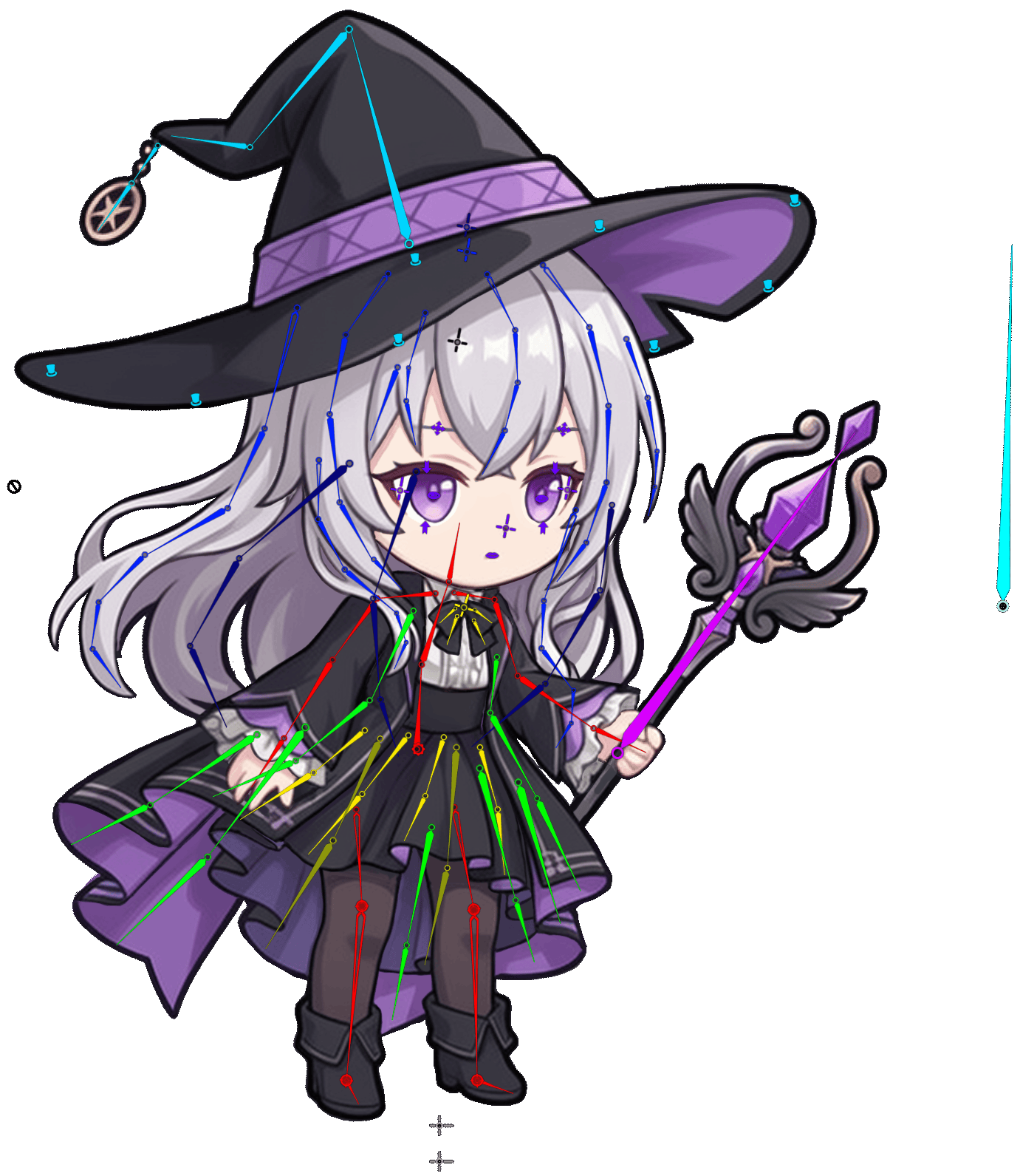 SD 캐릭터 2.5D 안면 리깅 및 본 구조 최적화 프로세스